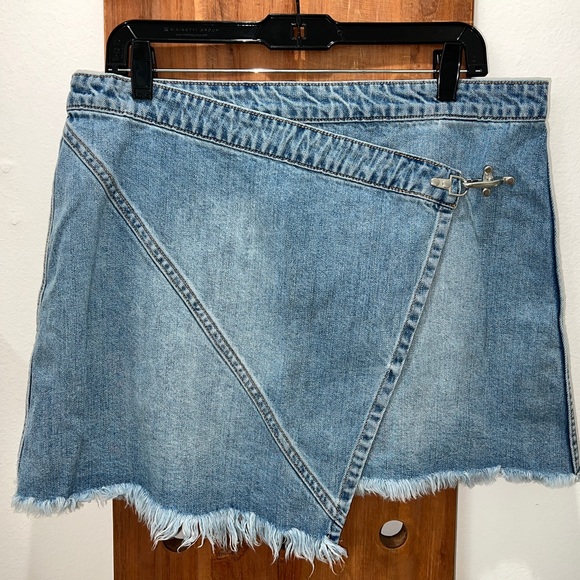BlankNYC Asymmetrical Denim Wrap Skirt - Picture 7 of 14